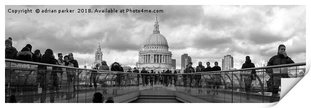 St Paul's Cathedral from the Millennium Bridge Print by adrian parker