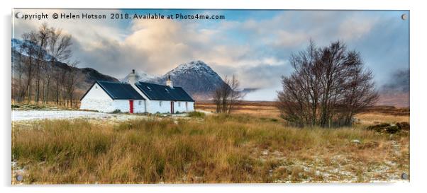 Blackrock Cottage in Scotland Acrylic by Helen Hotson