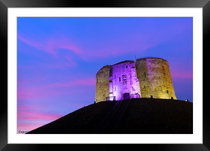 Sunset over Cliffords Tower, York Framed Mounted Print by Martin Williams