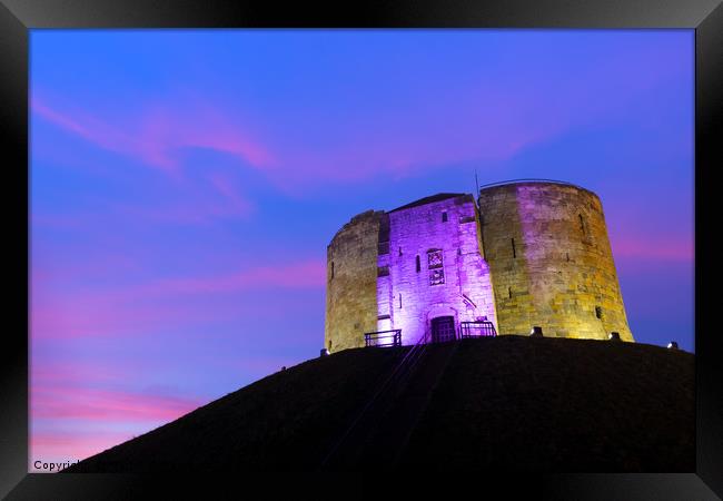 Sunset over Cliffords Tower, York Framed Print by Martin Williams