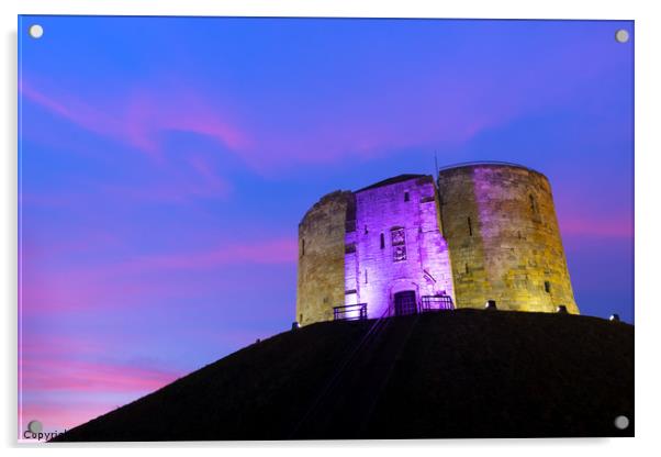Sunset over Cliffords Tower, York Acrylic by Martin Williams