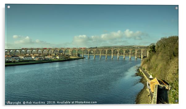 The Royal Border Bridge at Berwick  Acrylic by Rob Hawkins