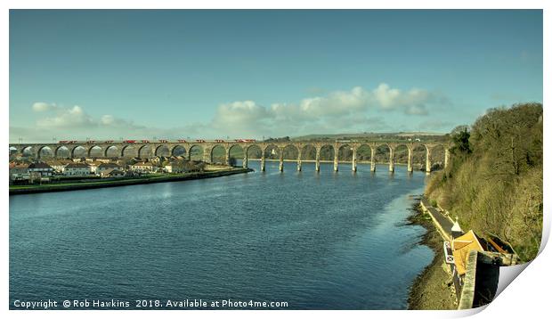 The Royal Border Bridge at Berwick  Print by Rob Hawkins