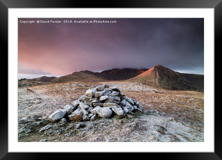 Mountain Dawn, Helvellyn Framed Mounted Print by David Forster