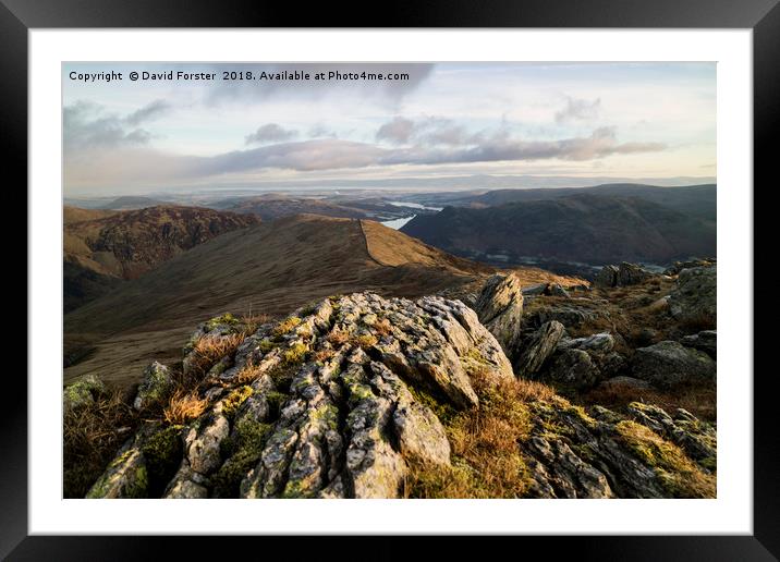 Striding Edge Viewpoint Framed Mounted Print by David Forster