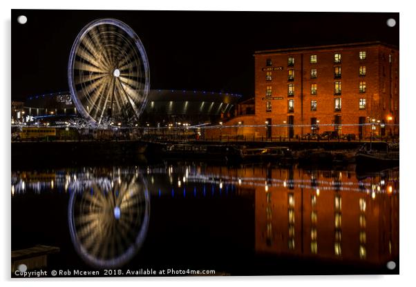 Salthouse Dock and Liverpool Eye Acrylic by Rob Mcewen