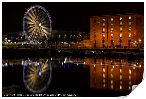 Salthouse Dock and Liverpool Eye Print by Rob Mcewen