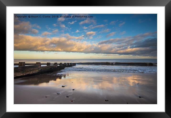 Cloudy reflections  Framed Mounted Print by Stuart C Clarke