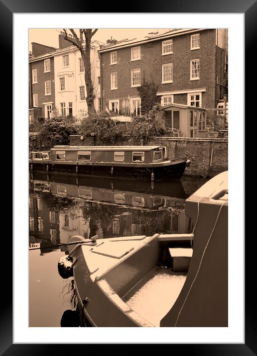 Narrow boat Grand Union Canal Camden Framed Mounted Print by Andy Evans Photos