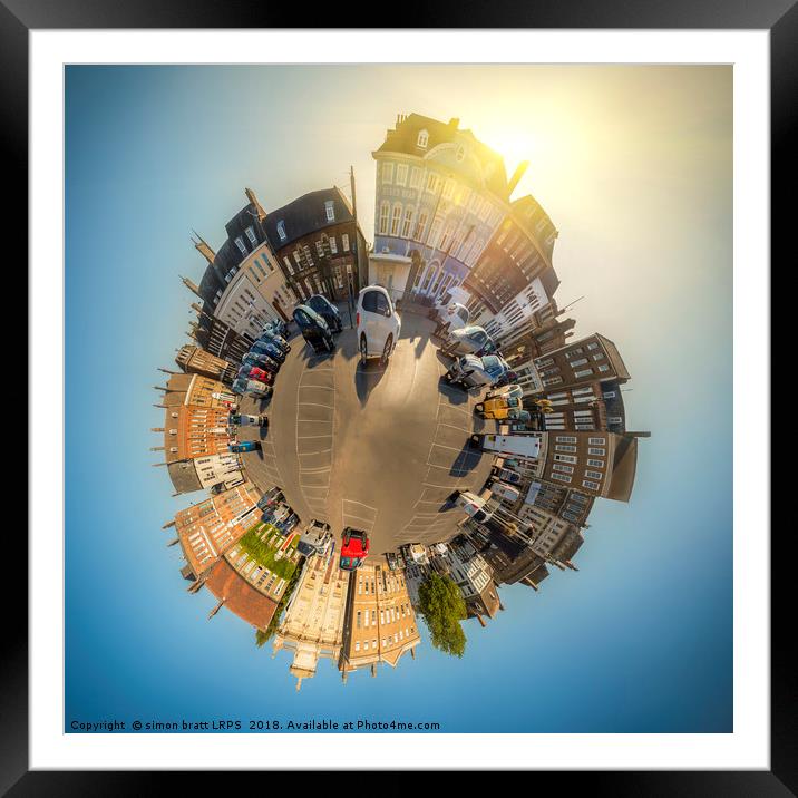 Tuesday Market Place mini planet Framed Mounted Print by Simon Bratt LRPS