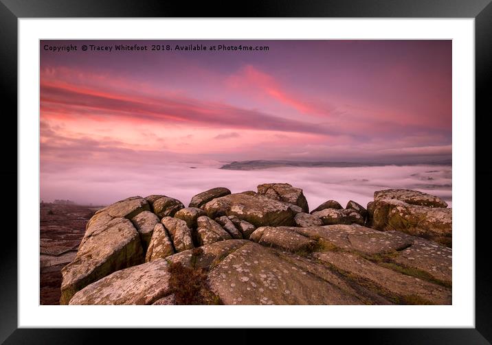 Curbar Sunrise  Framed Mounted Print by Tracey Whitefoot