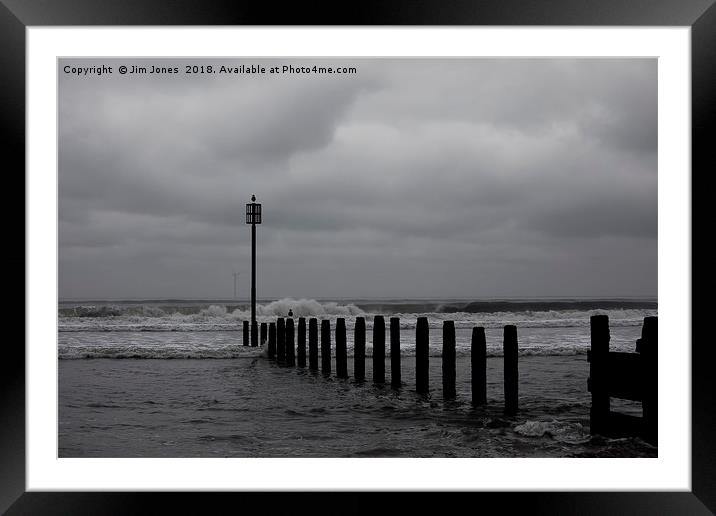 A foggy day off the Northumberland coast Framed Mounted Print by Jim Jones