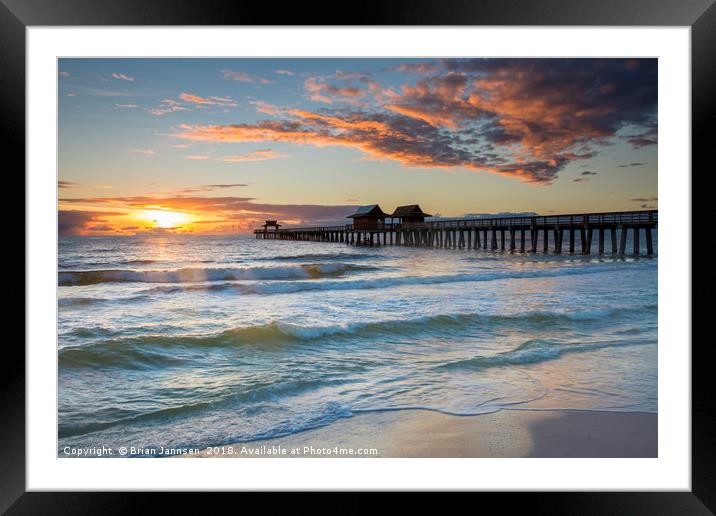 Naples Beach Sunset Framed Mounted Print by Brian Jannsen