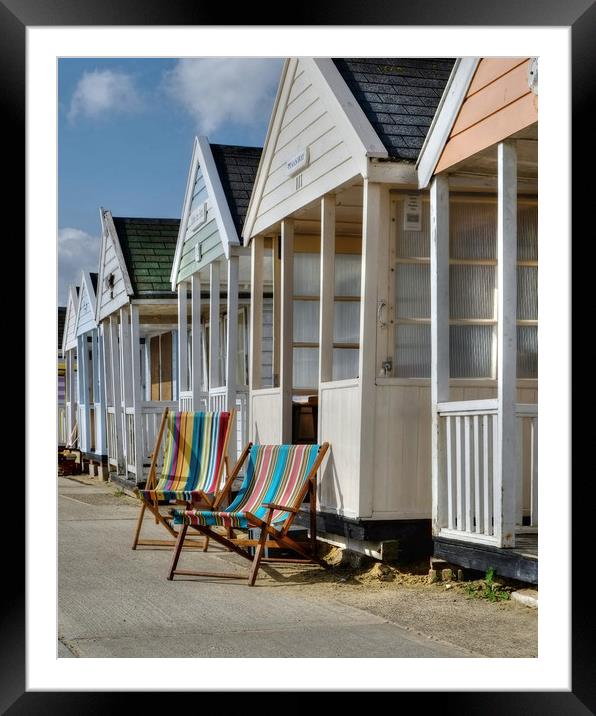 Southwold Deckchairs Framed Mounted Print by Diana Mower