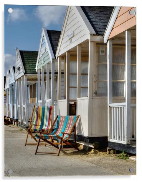 Southwold Deckchairs Acrylic by Diana Mower