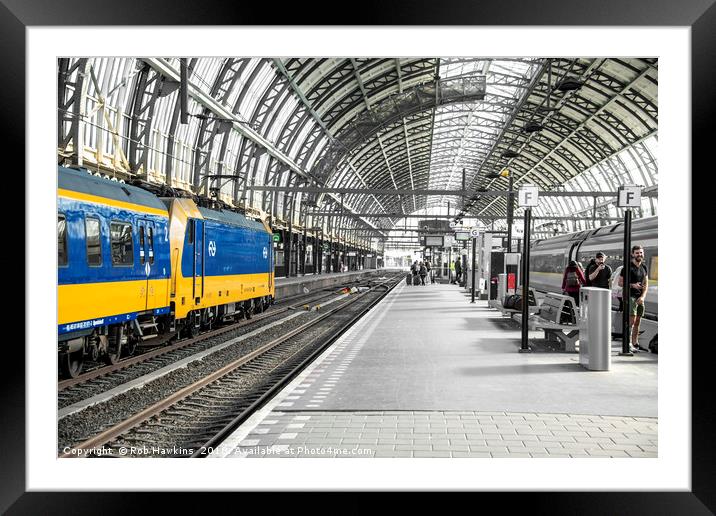 Centraal Amsterdam Framed Mounted Print by Rob Hawkins