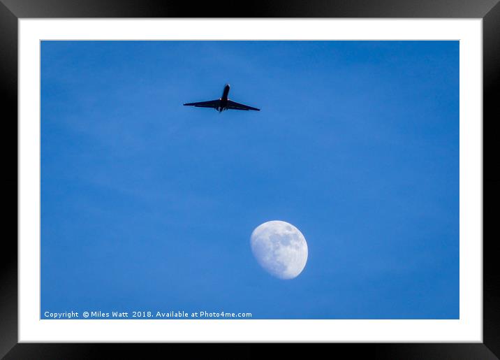 Fly Me To The Moon Framed Mounted Print by Miles Watt