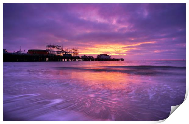 Clacton Pier Purples Print by Rob Woolf