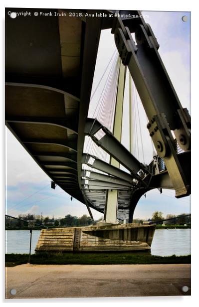 The Passerelle Pedestrian Bridge on the Rhine. Acrylic by Frank Irwin