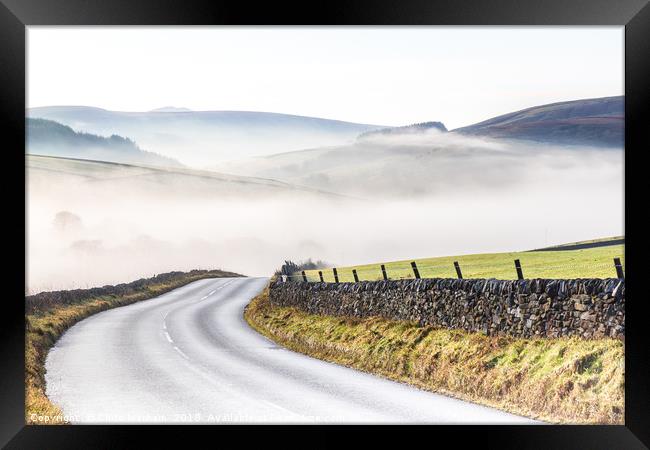 Peak District on a misty morning  - Wildboarclough Framed Print by Chris Warham