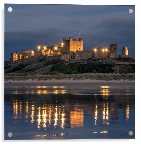 Twilight at Bamburgh Castle  Acrylic by Naylor's Photography