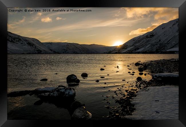 Loch Muick sunset Framed Print by alan bain