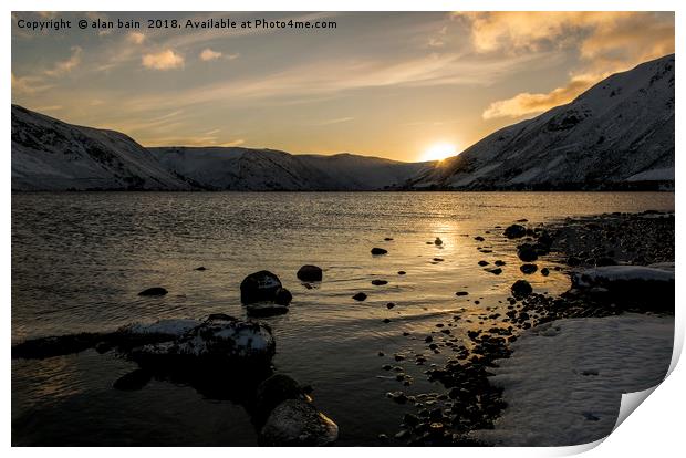 Loch Muick sunset Print by alan bain