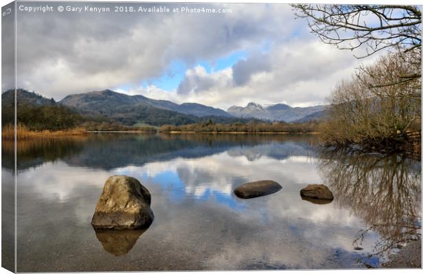 Elterwater Reflections Canvas Print by Gary Kenyon