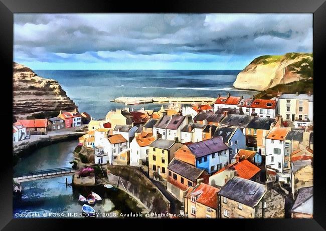 "Staithes" Framed Print by ROS RIDLEY