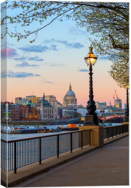 St Paul's Cathedral at sunset  Canvas Print by Mark Draper