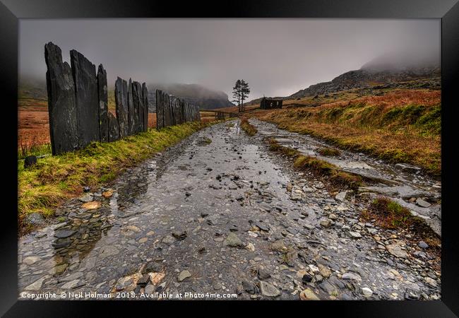 Cwmorthin Slate Fence, Snowdonia  Framed Print by Neil Holman