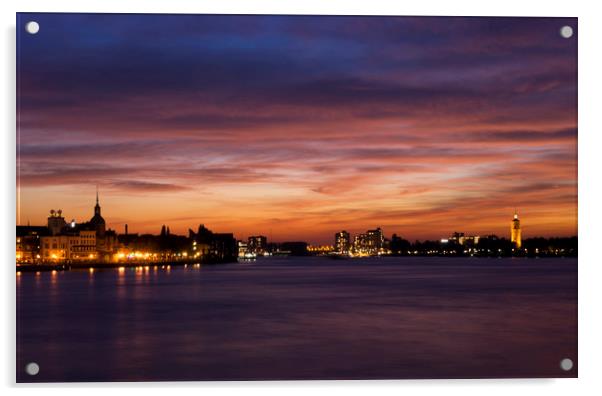 Dordrecht after sunset Acrylic by John Stuij