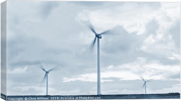 Wind Turbines Canvas Print by Chris Willman