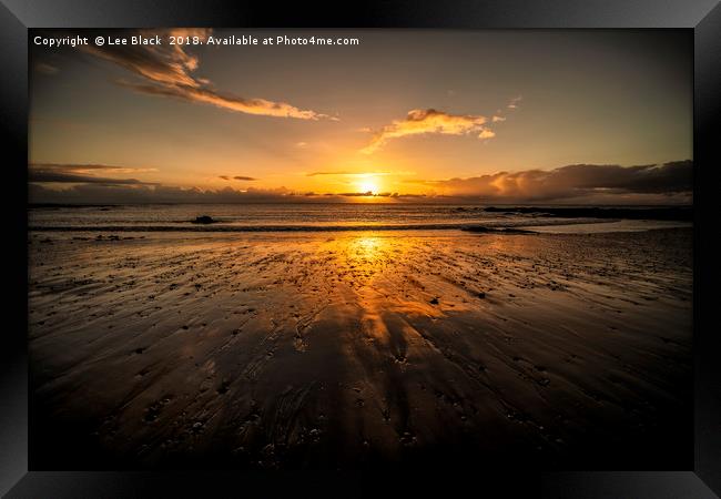 Sunrise at Easthaven Beach Framed Print by Lee Black