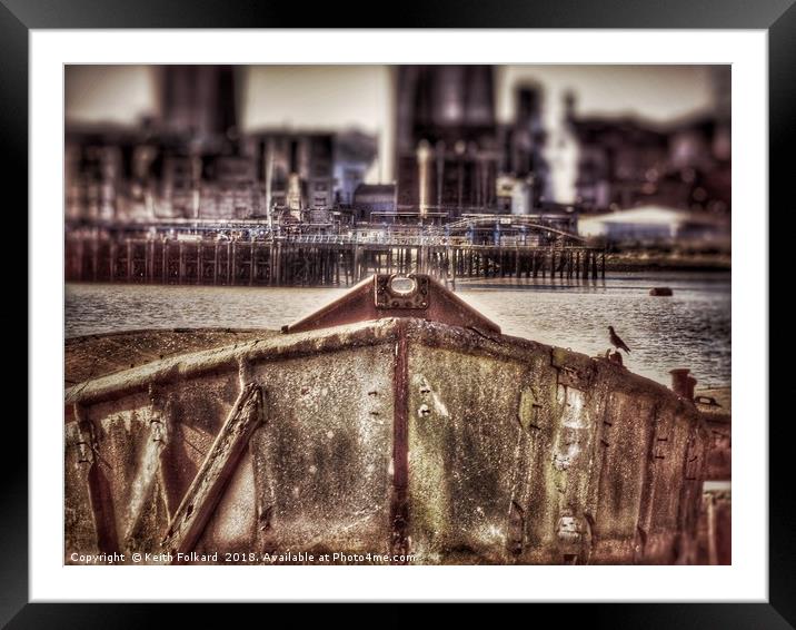 Concrete Barge at Rainham Framed Mounted Print by Keith Folkard