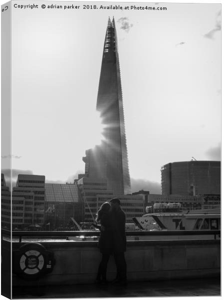 A KISS, A BITE, THE SHARD Canvas Print by adrian parker