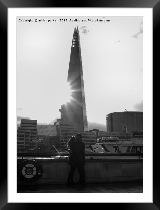 A KISS, A BITE, THE SHARD Framed Mounted Print by adrian parker