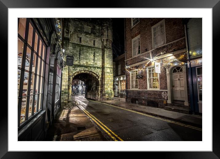 Christmas at Bootham Bar, York City, England Framed Mounted Print by Martin Williams
