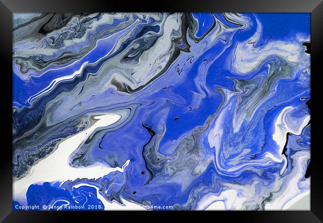 The Rivers Of Babylon Fragment. 2. Abstract Fluid  Framed Print by Jenny Rainbow