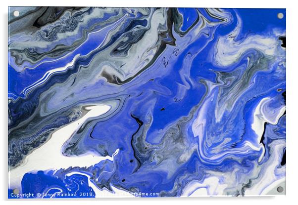 The Rivers Of Babylon Fragment. 2. Abstract Fluid  Acrylic by Jenny Rainbow