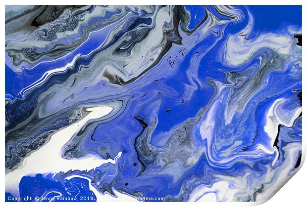 The Rivers Of Babylon Fragment. 2. Abstract Fluid  Print by Jenny Rainbow