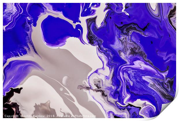 The Rivers of Babylon. Acrylic Pouring Painting Print by Jenny Rainbow