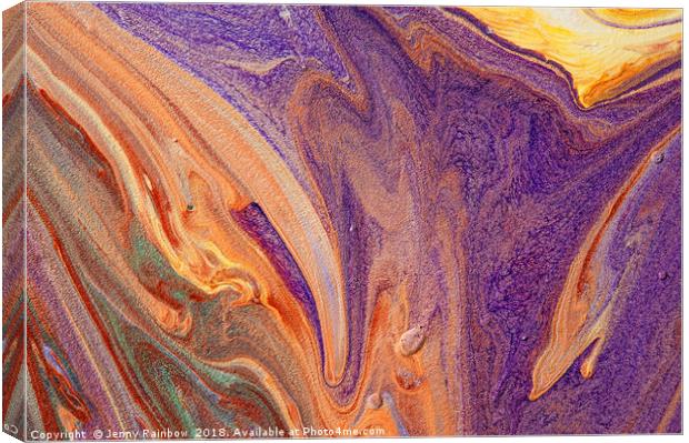 Purple Vibrations 1. Acrylic Fluid Paints Canvas Print by Jenny Rainbow