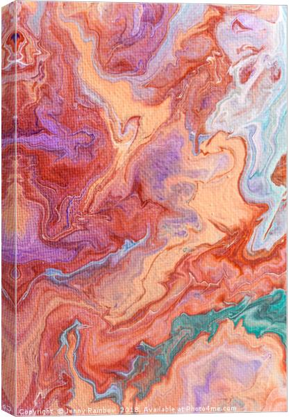 Persian Spring Fragment. Fluid Acrylic Painting Canvas Print by Jenny Rainbow