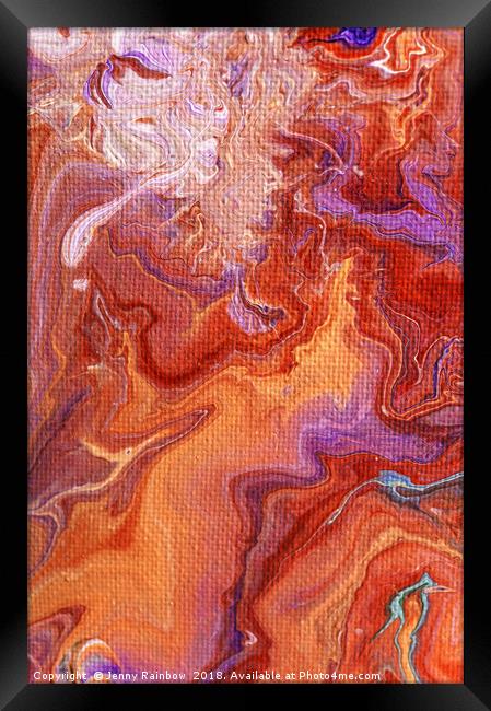 Persian Spring Burst. Fluid Acrylic Painting Framed Print by Jenny Rainbow