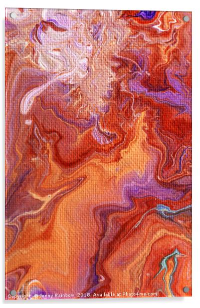 Persian Spring Burst. Fluid Acrylic Painting Acrylic by Jenny Rainbow