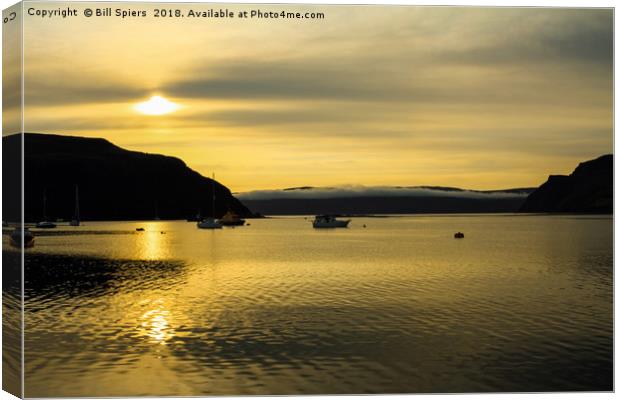 Portree Harbour Sunrise Canvas Print by Bill Spiers
