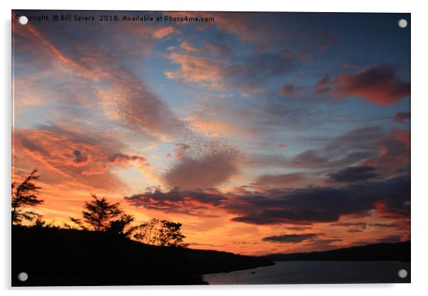 Loch Harport Sunset Acrylic by Bill Spiers