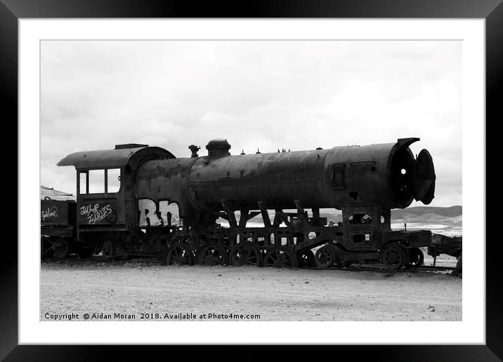 Old Train, Uyuni, Bolivia   Framed Mounted Print by Aidan Moran