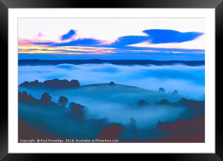 Mist in the Dart Valley Devon Framed Mounted Print by Paul F Prestidge